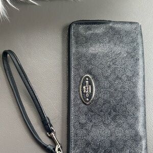 Coach Black Textured Wristlet
